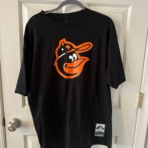 Black T-Shirt with Orange Logo